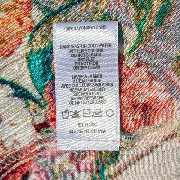 Bishop + Young Dress Floral Romantic‎ Feminine Handkerchief Hem Women's Medium - Picture 5 of 6